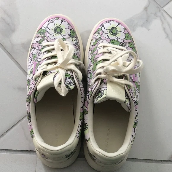 Tory Burch Floral Sneakers in Pink and Green - Picture 4 of 4